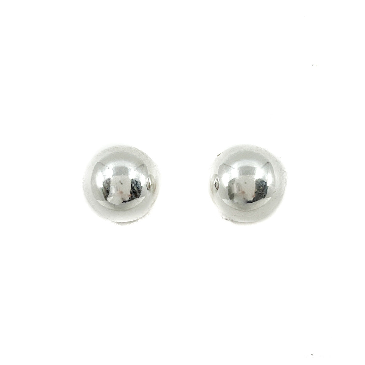 Large Highly Polished Sterling Silver Bead Earrings - Navajo