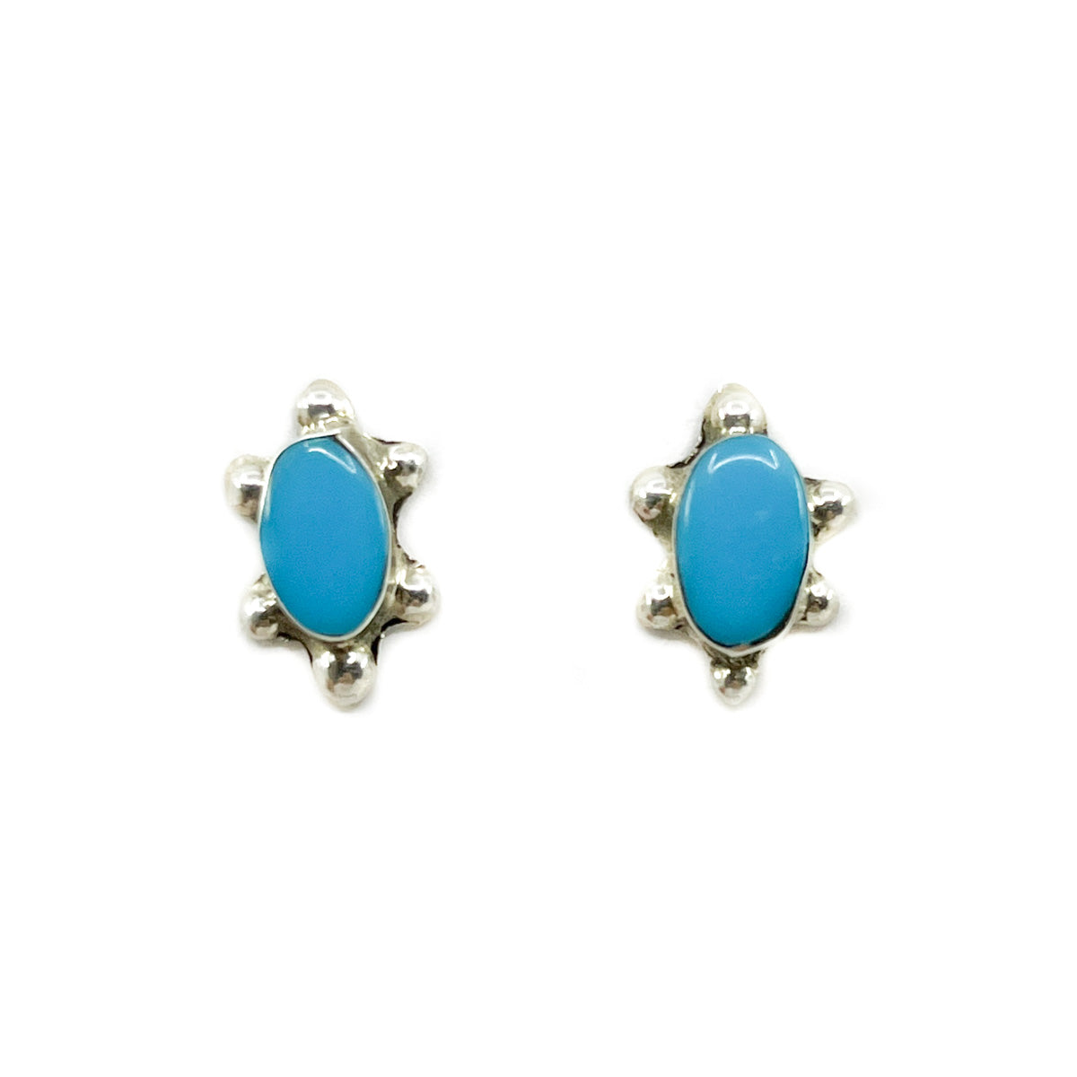 Silver and Turquoise Turtle Studs
