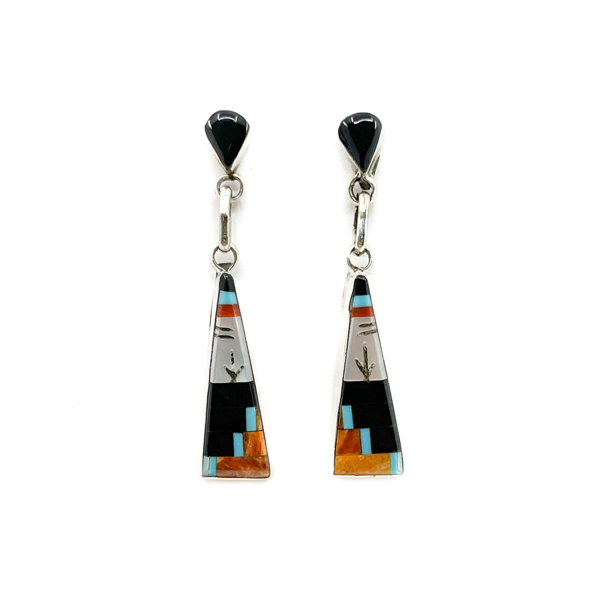 Zuni Tiny Saguaro Triangle Mosaic Earrings
