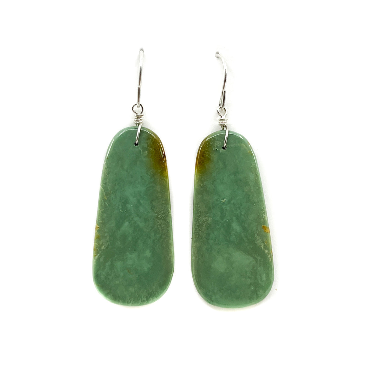 Green Elongated Oval Turquoise Slab with Soft Matrix