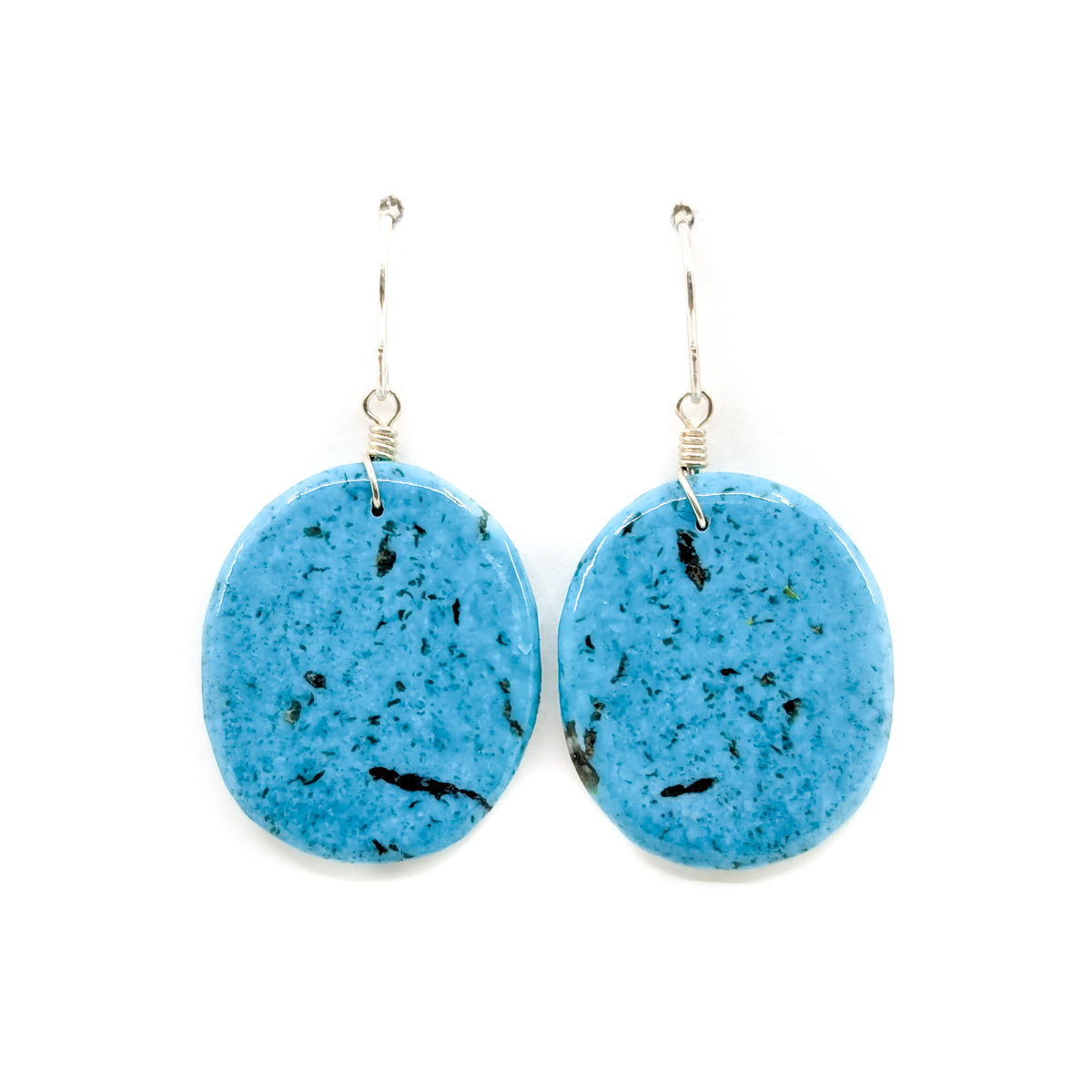 Beautiful Blue Turquoise Slab Earrings