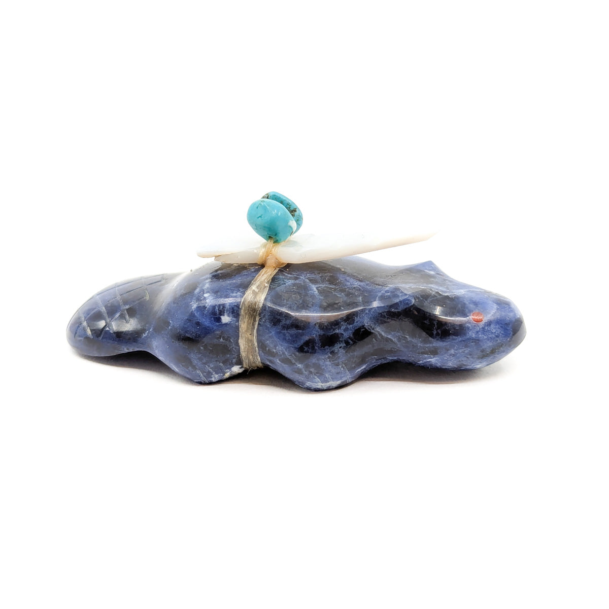 Azurite Beaver with Medicine Bundle