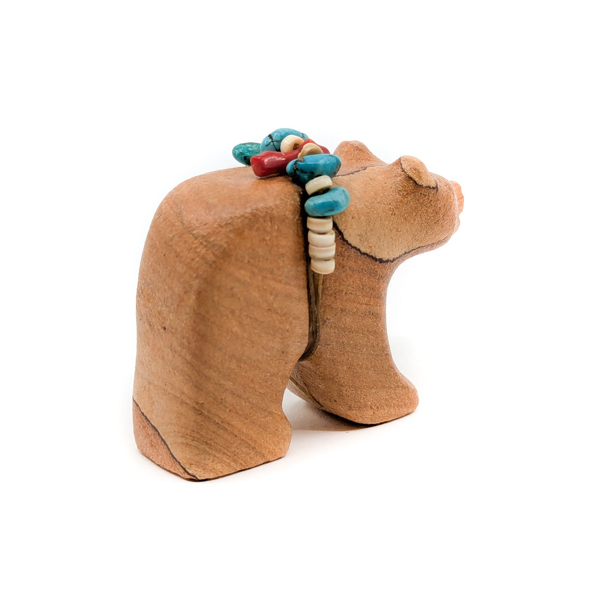 Sandstone bear with Beaded Bundle