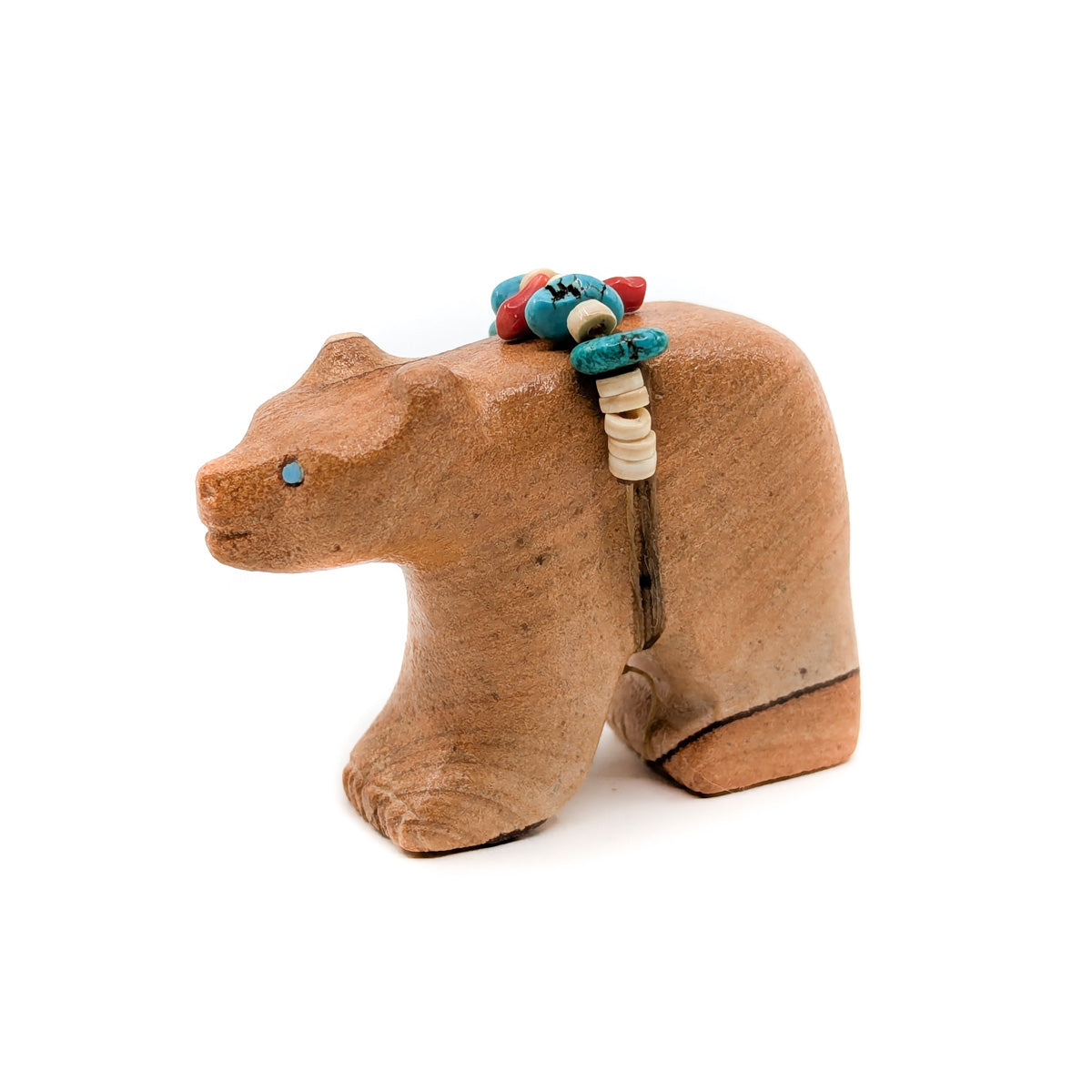 Sandstone bear with Beaded Bundle