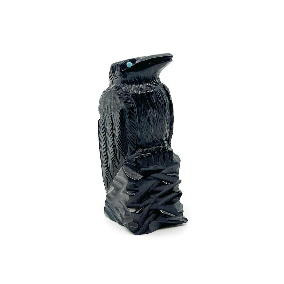 Finely Carved Jet Raven