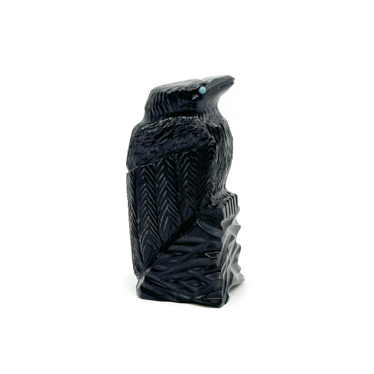 Finely Carved Jet Raven