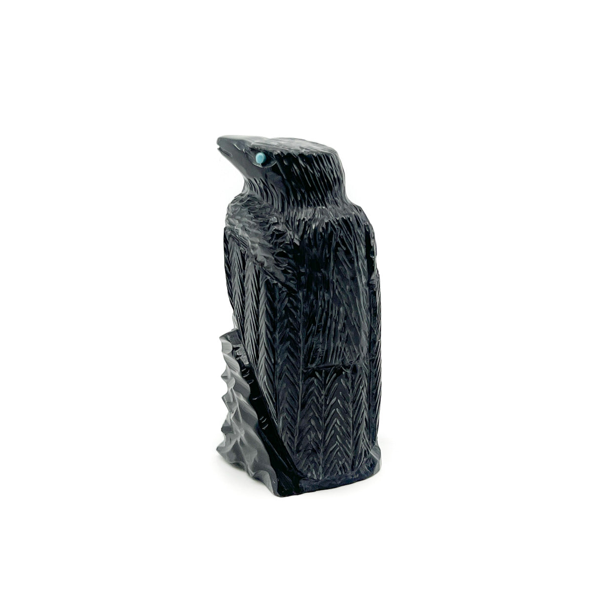 Finely Carved Jet Raven