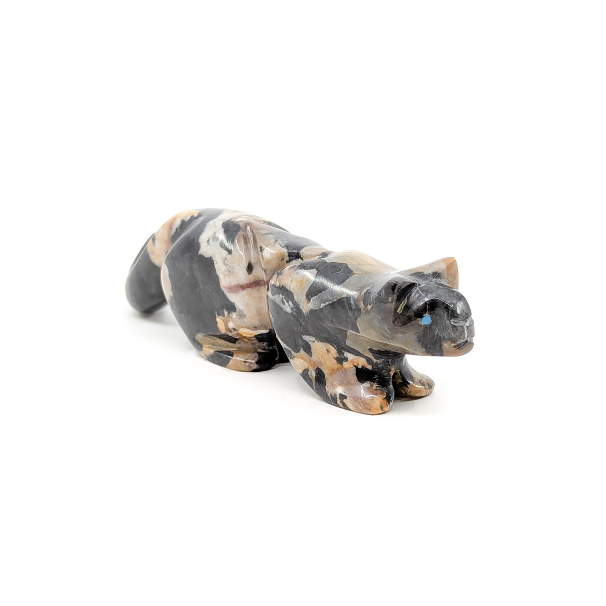 Leopard Stone Mountain Lion with Turquoise Eyes