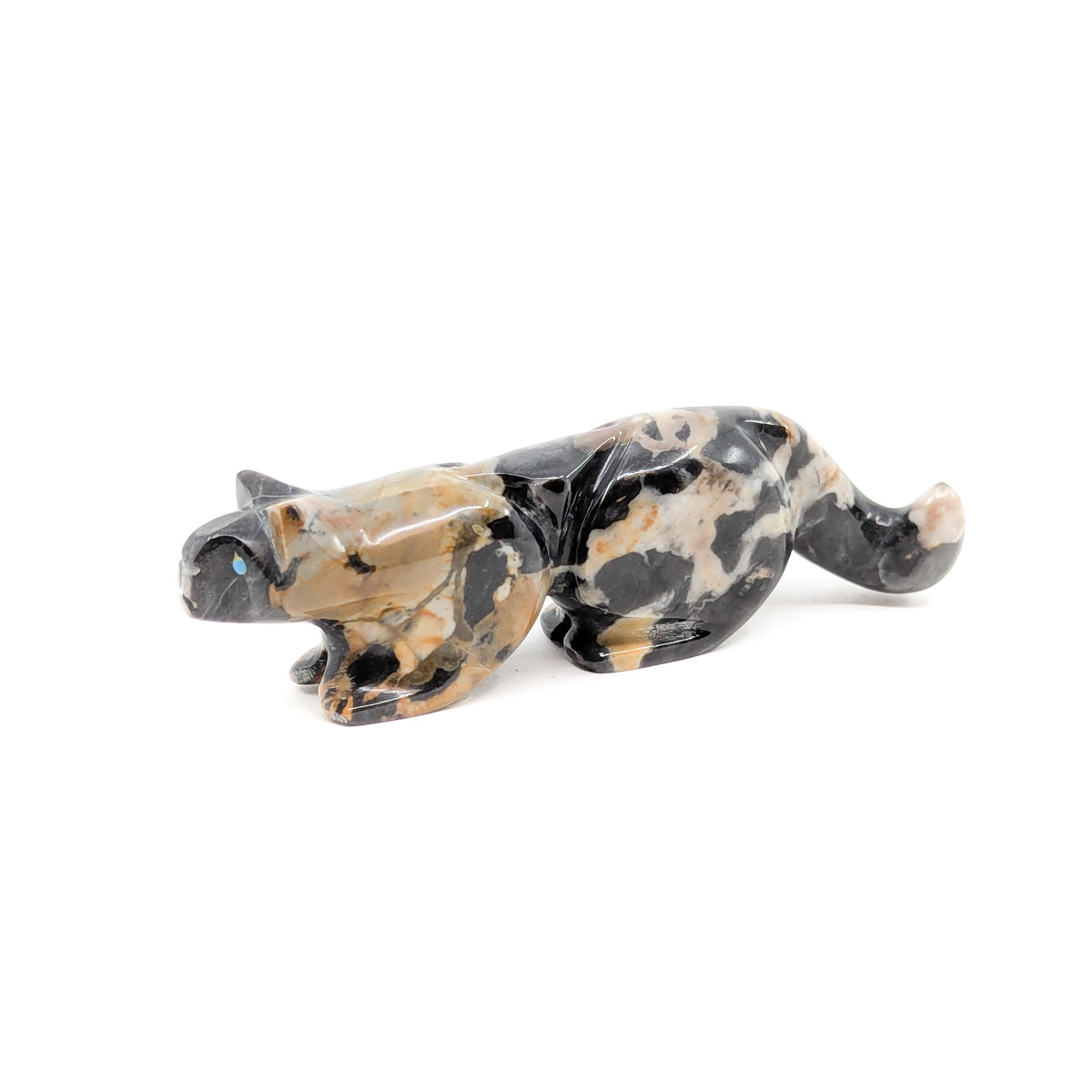 Leopard Stone Mountain Lion with Turquoise Eyes
