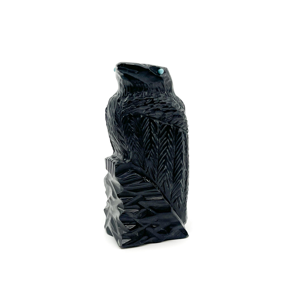 Finely Carved Jet Raven