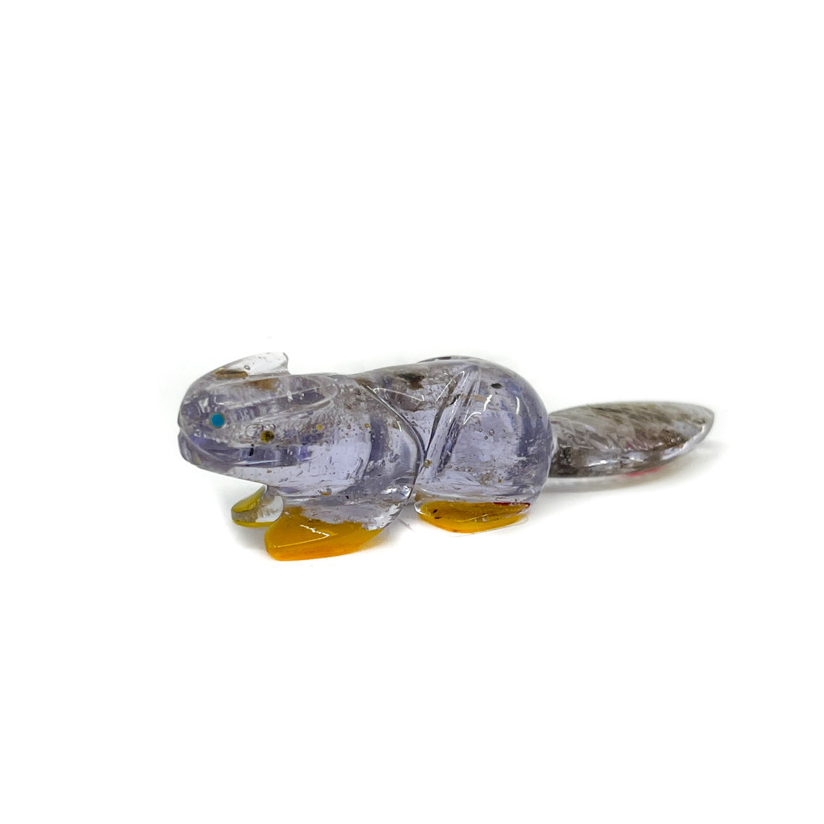 Hand Carved Beaver with Yellow Feet