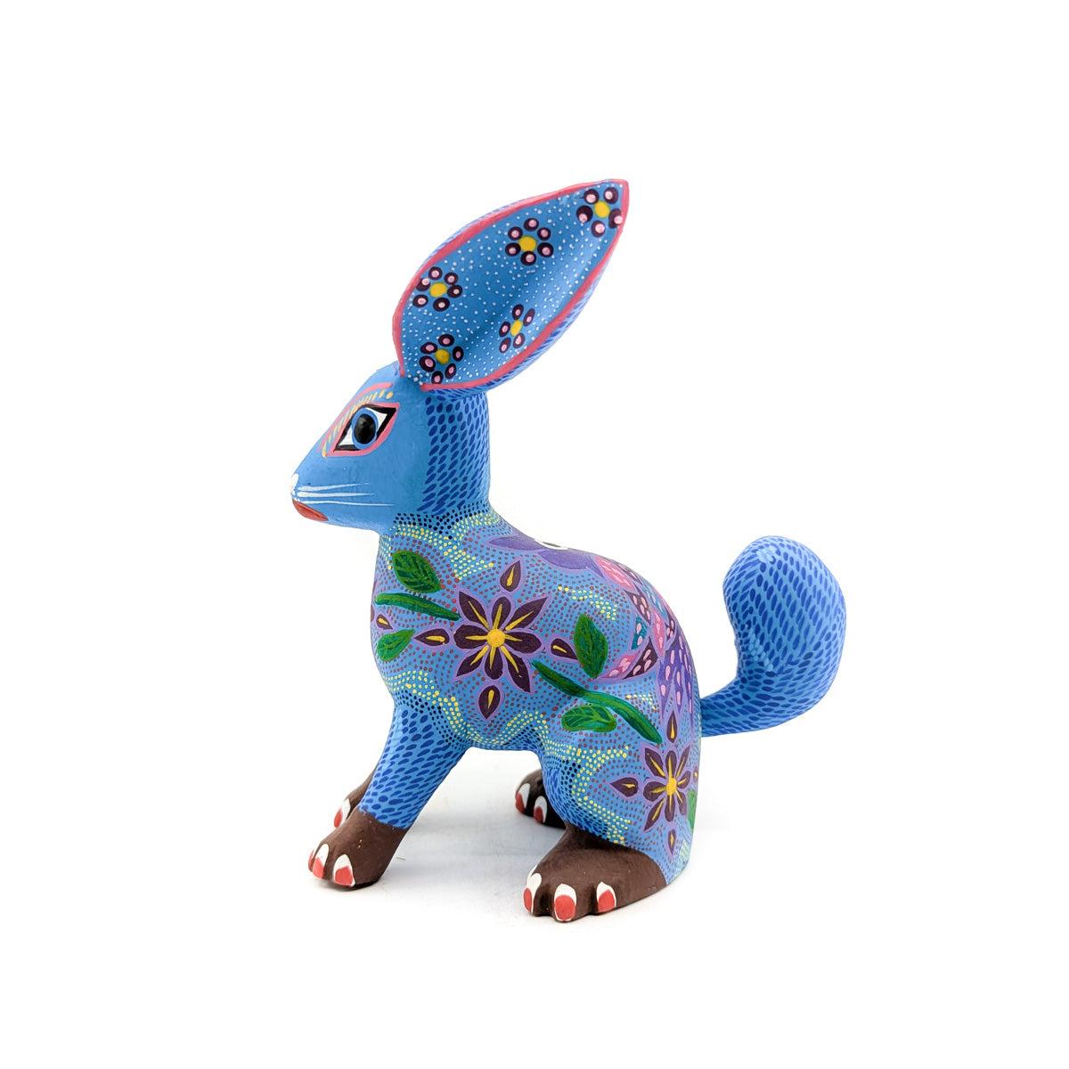 Blue Bunny with Floral and Owl Motif