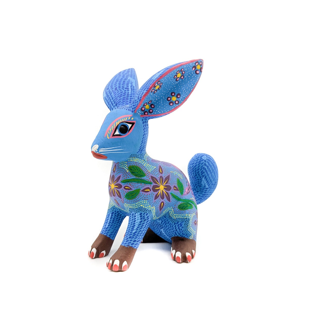 Blue Bunny with Floral and Owl Motif