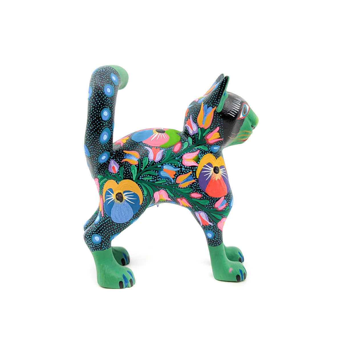 Dark Green Floral Cat