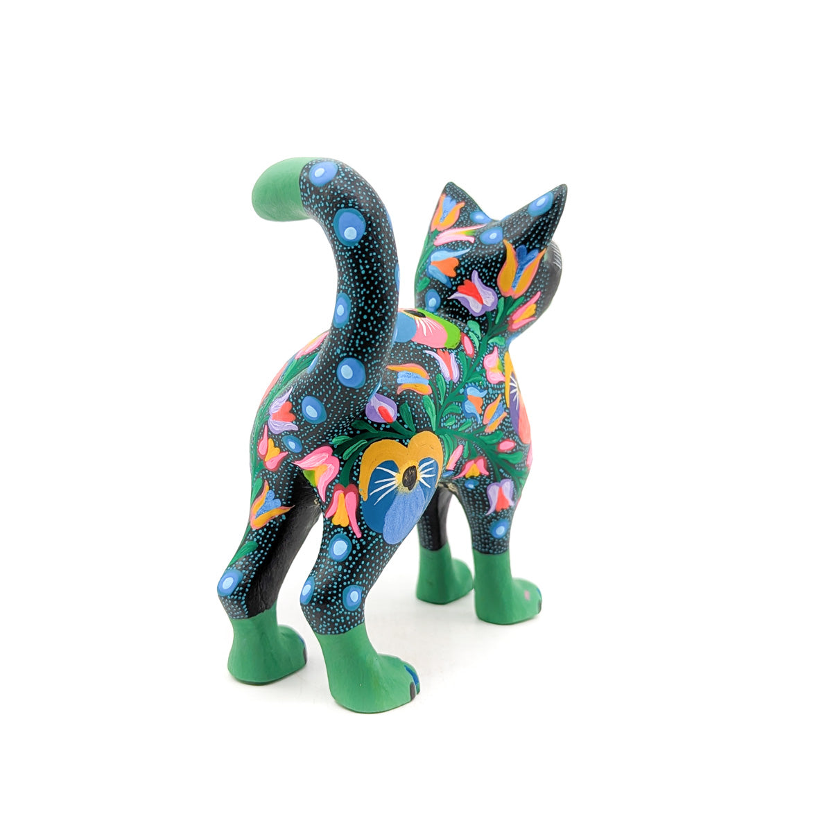 Dark Green Floral Cat