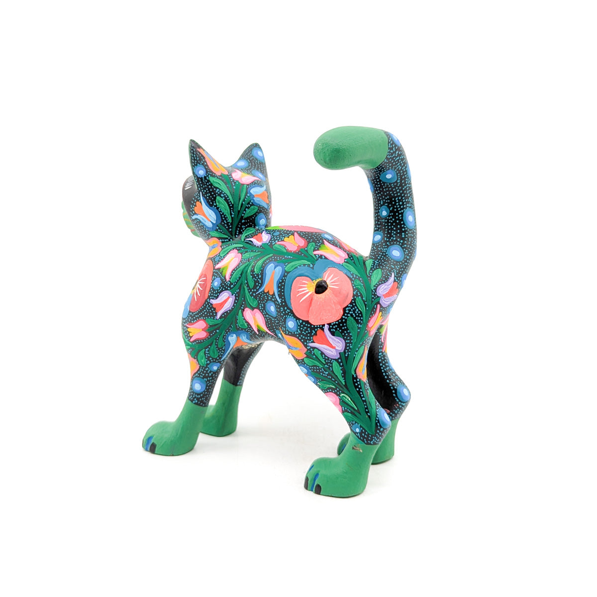 Dark Green Floral Cat