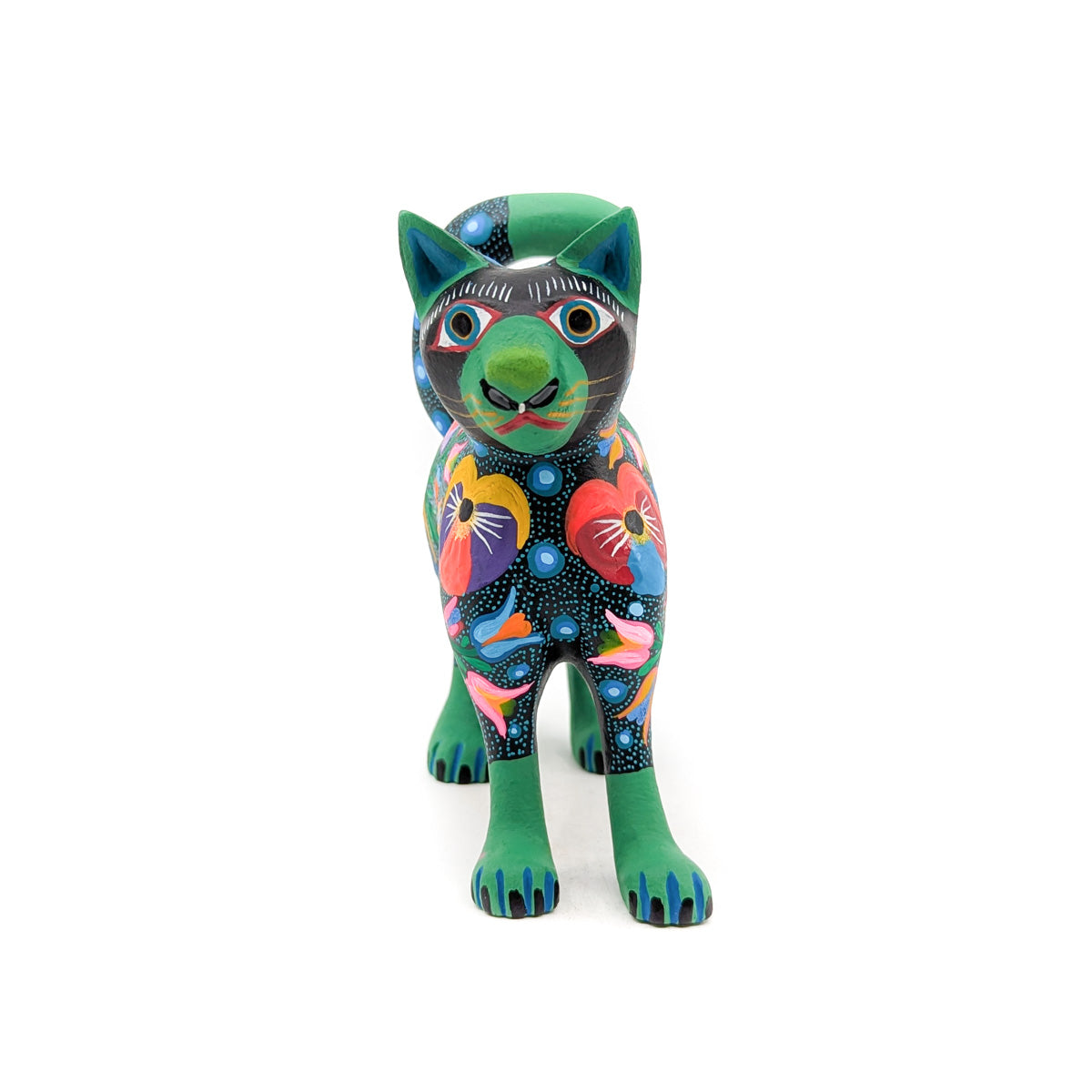 Dark Green Floral Cat