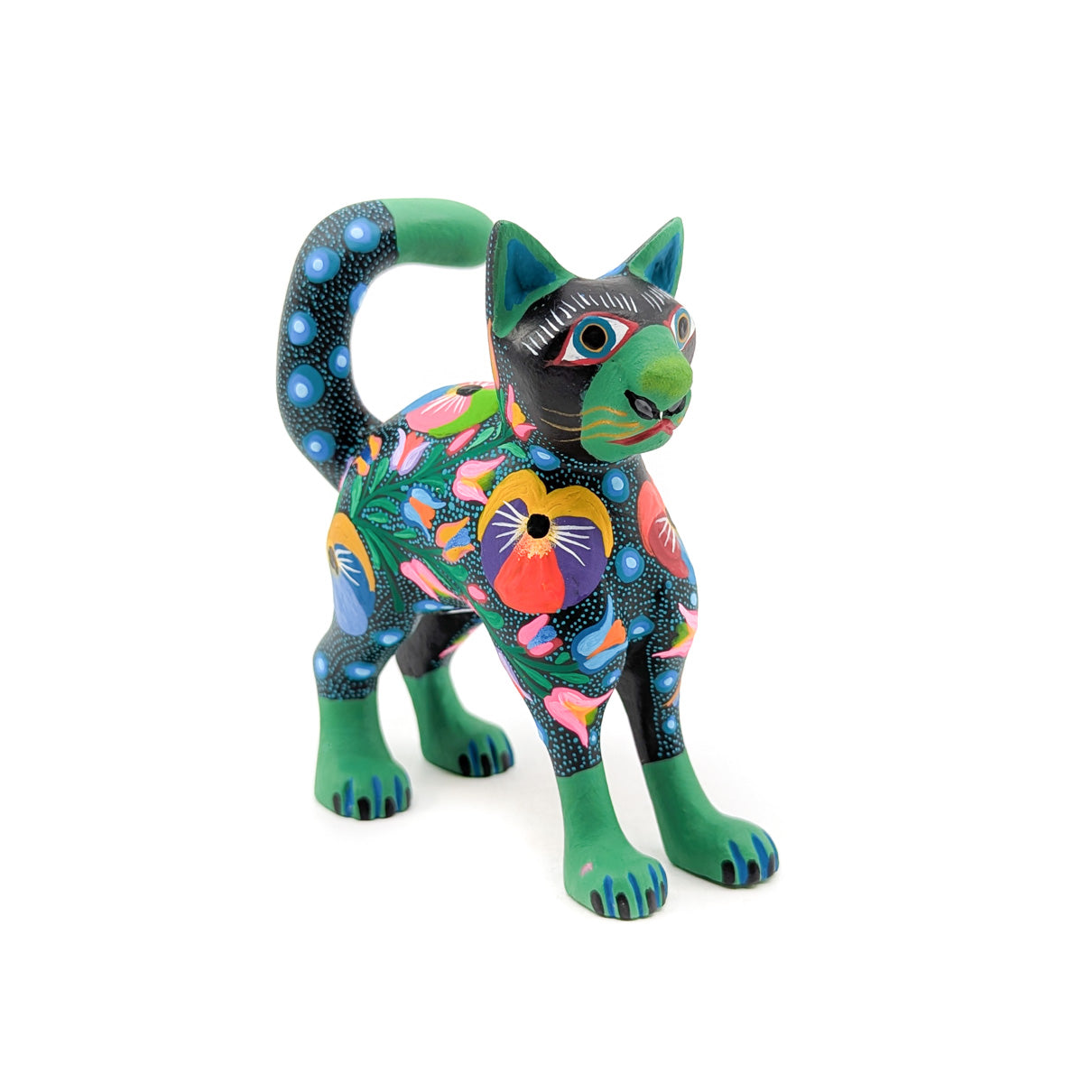 Dark Green Floral Cat