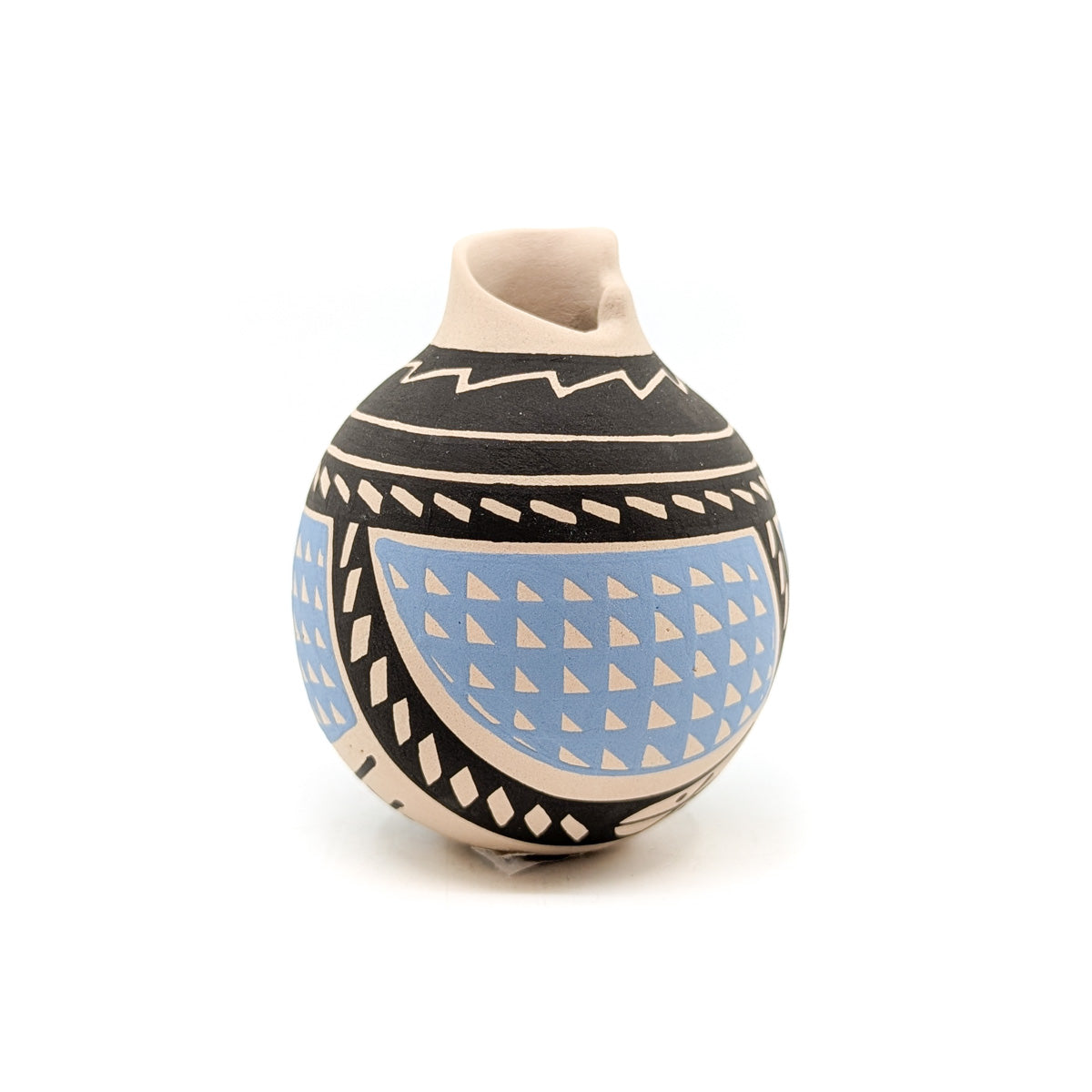 Hand-painted Miniature Pot with Stepped Opening