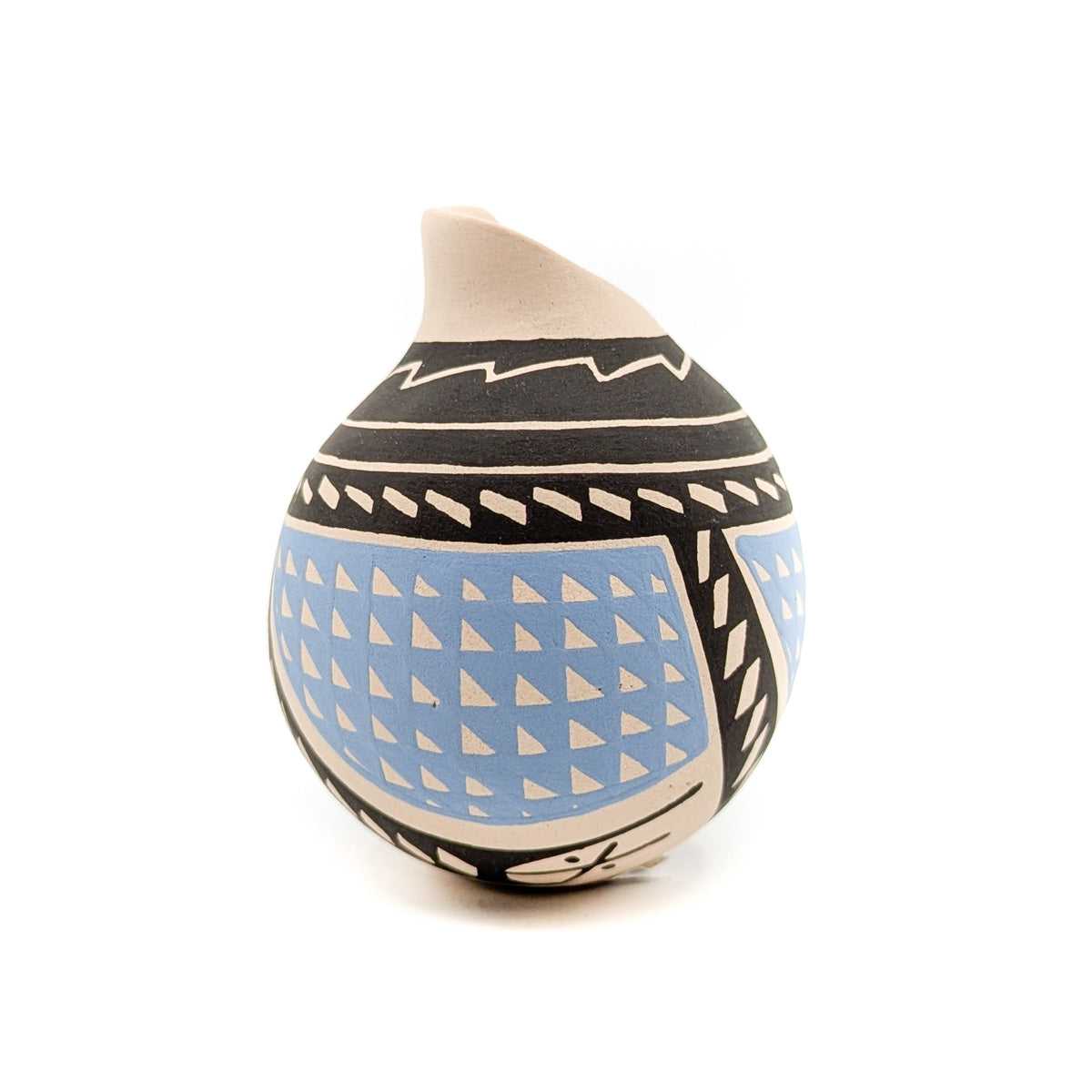 Hand-painted Miniature Pot with Stepped Opening