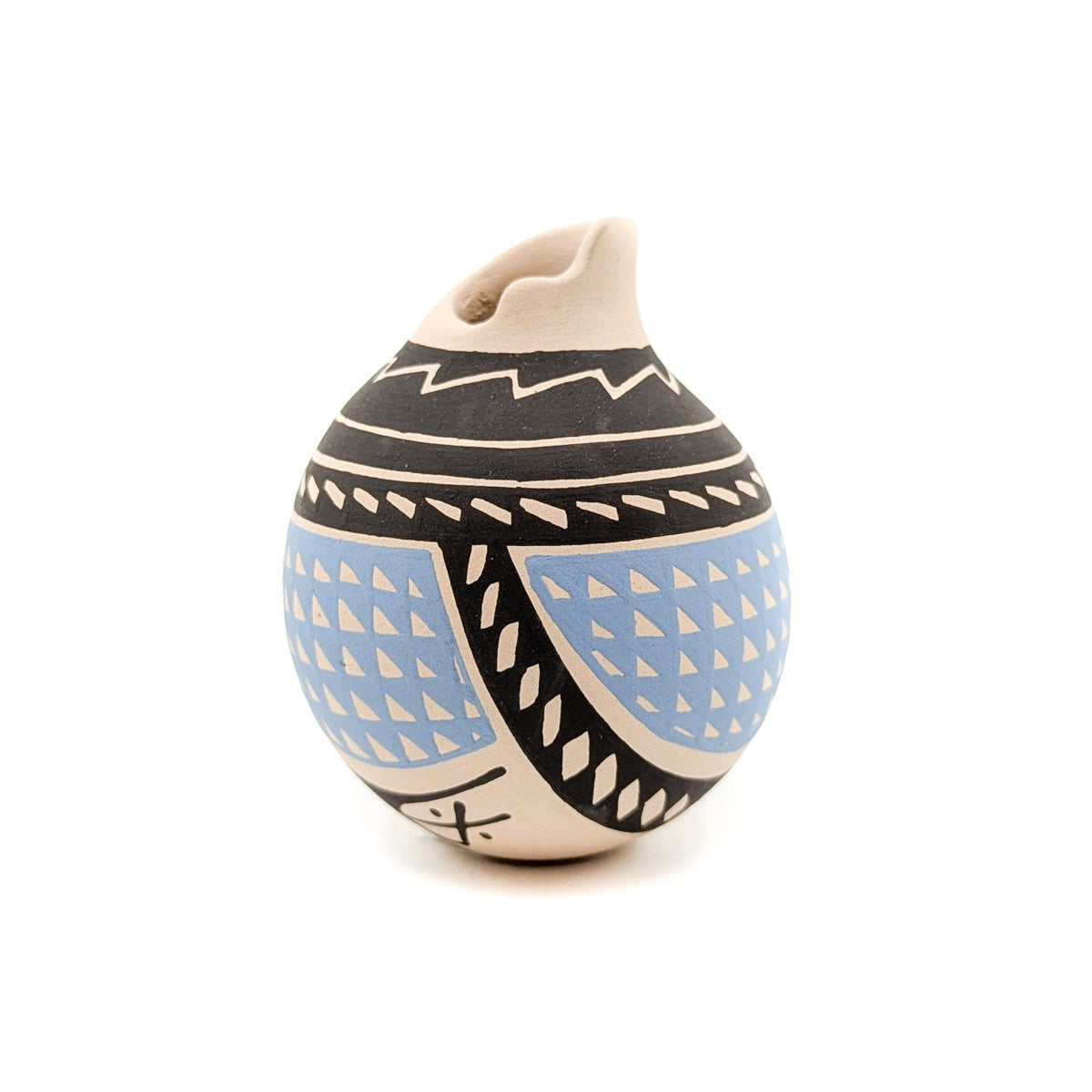 Hand-painted Miniature Pot with Stepped Opening