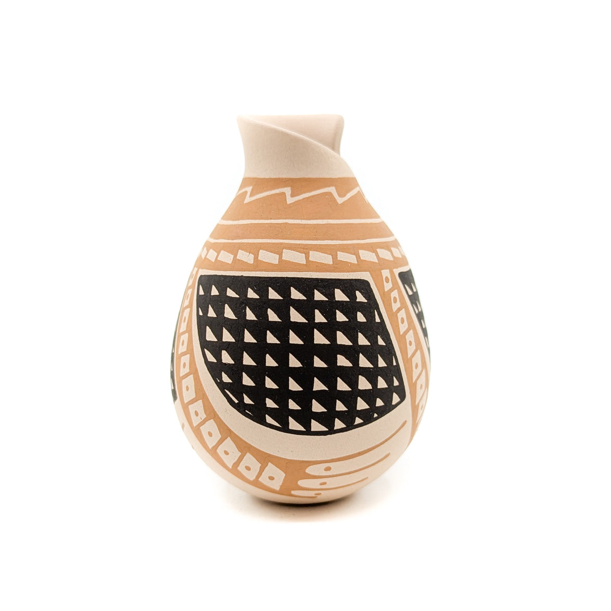 Natural Tone Pot with Asymmetrical  Opening