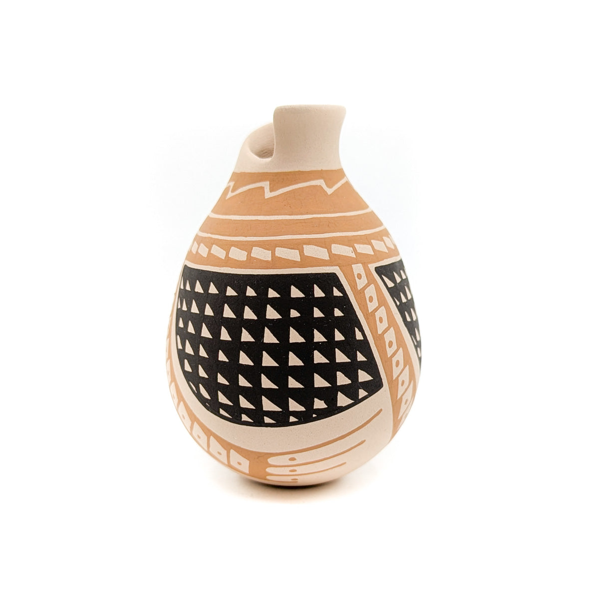 Natural Tone Pot with Asymmetrical  Opening
