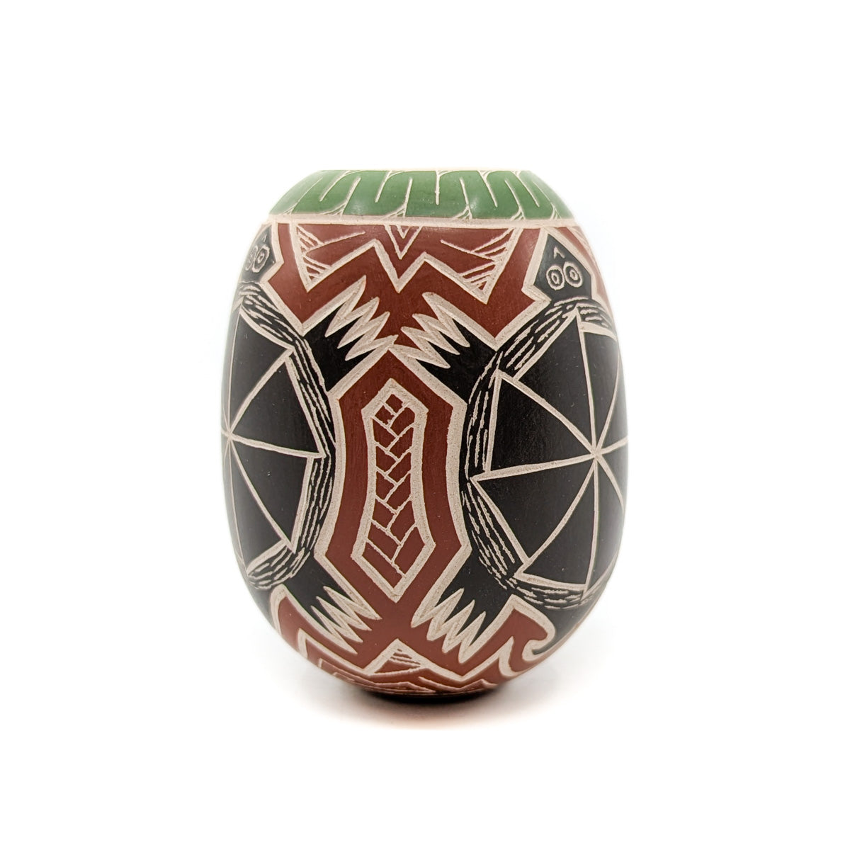 Incised Black Shell Tortoise Mini Pot