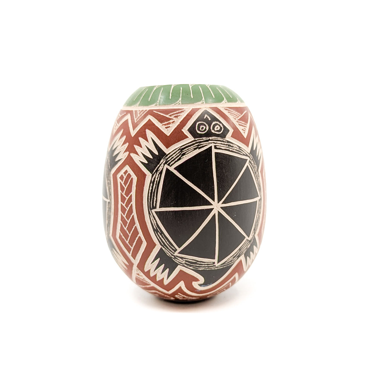 Incised Black Shell Tortoise Mini Pot