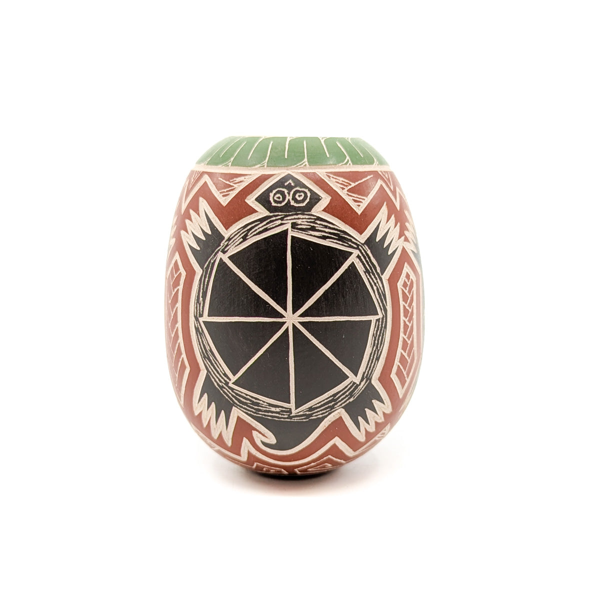 Incised Black Shell Tortoise Mini Pot