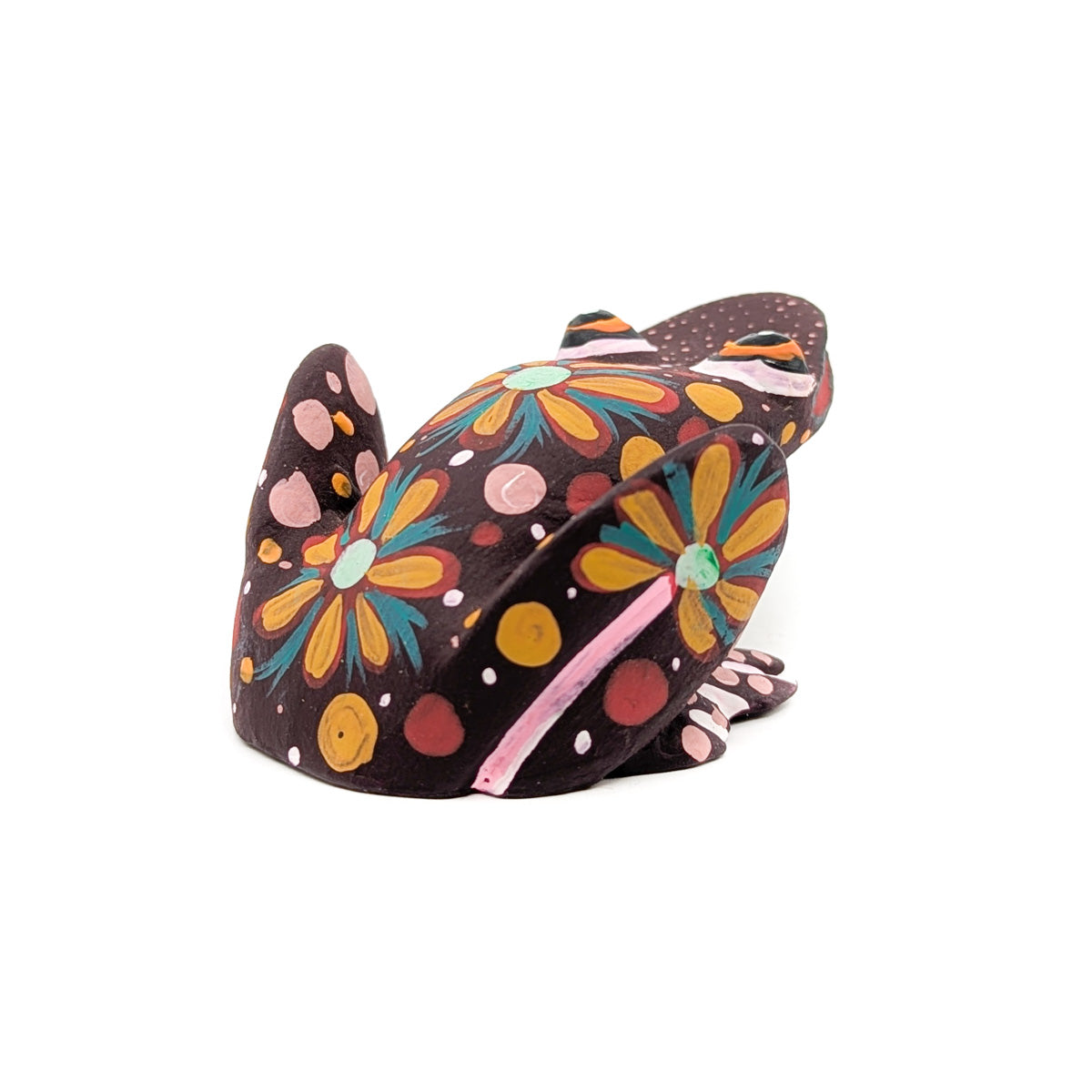 Brown Frog with Flowers