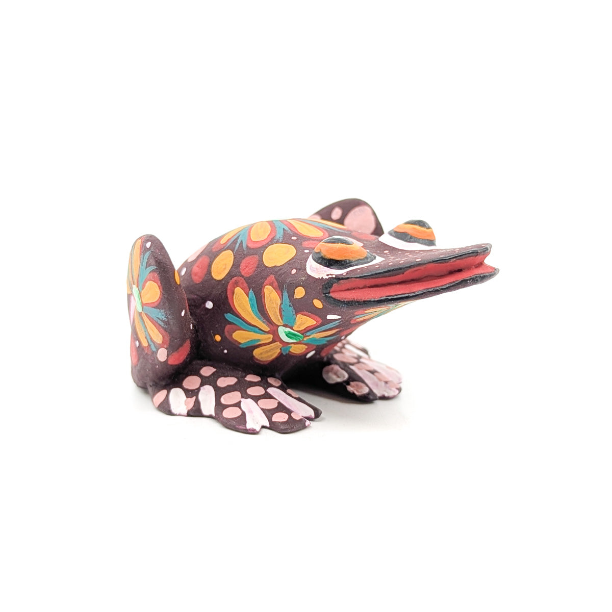 Brown Frog with Flowers