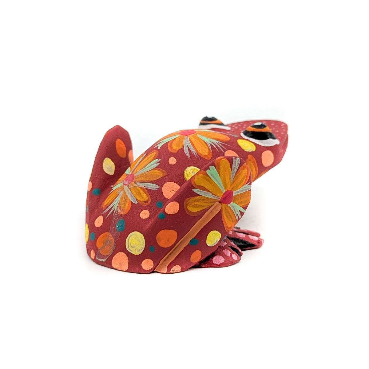Red & Orange Frog with Flowers