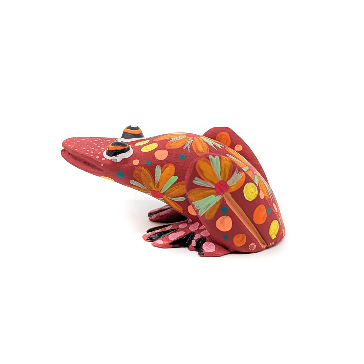 Red & Orange Frog with Flowers