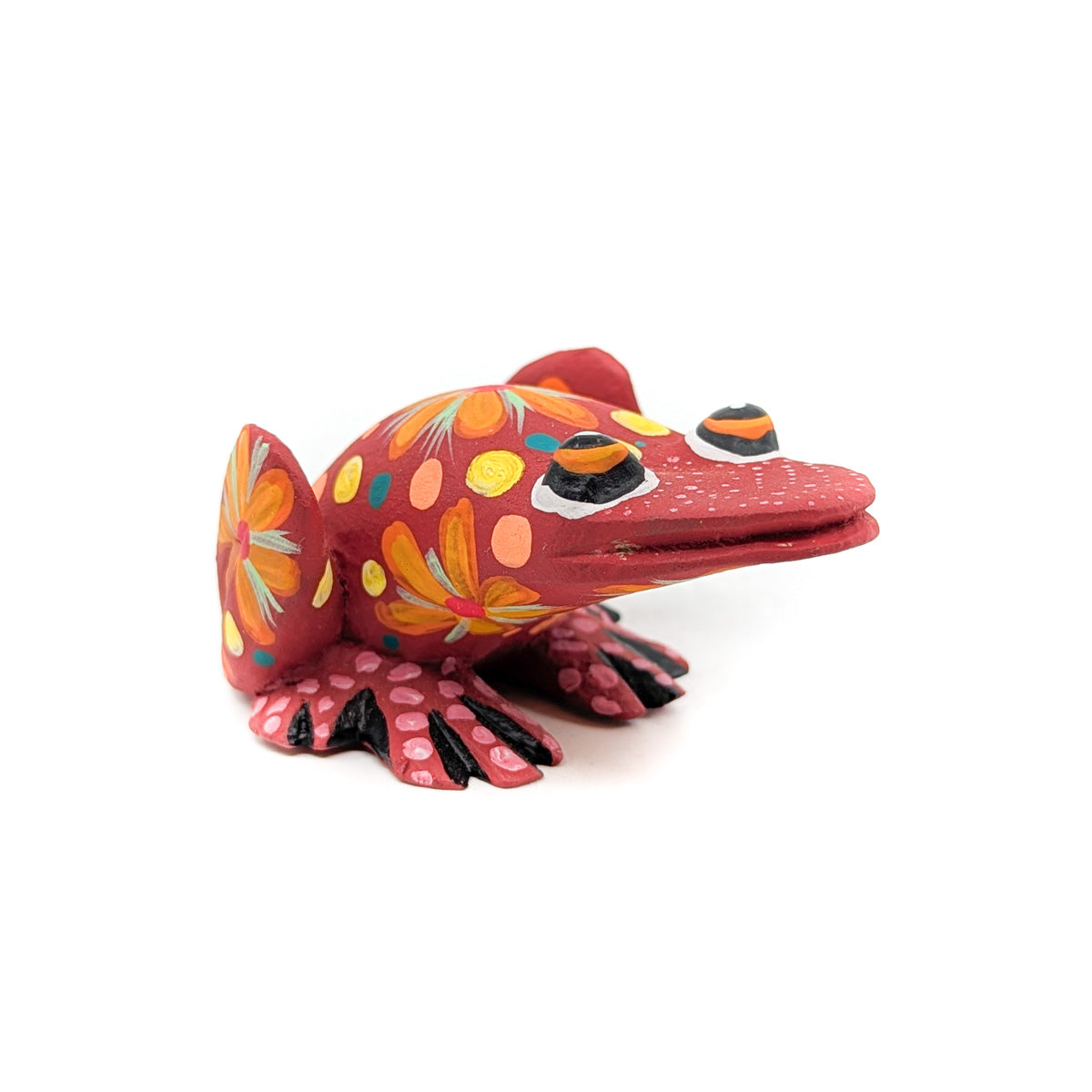 Red & Orange Frog with Flowers