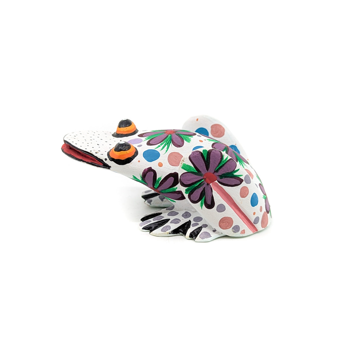 White Frog with Flowers