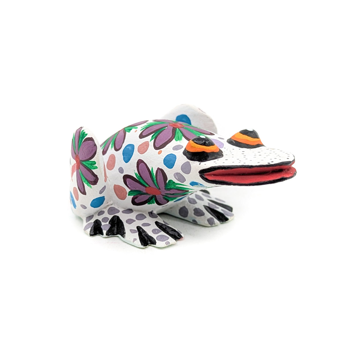 White Frog with Flowers