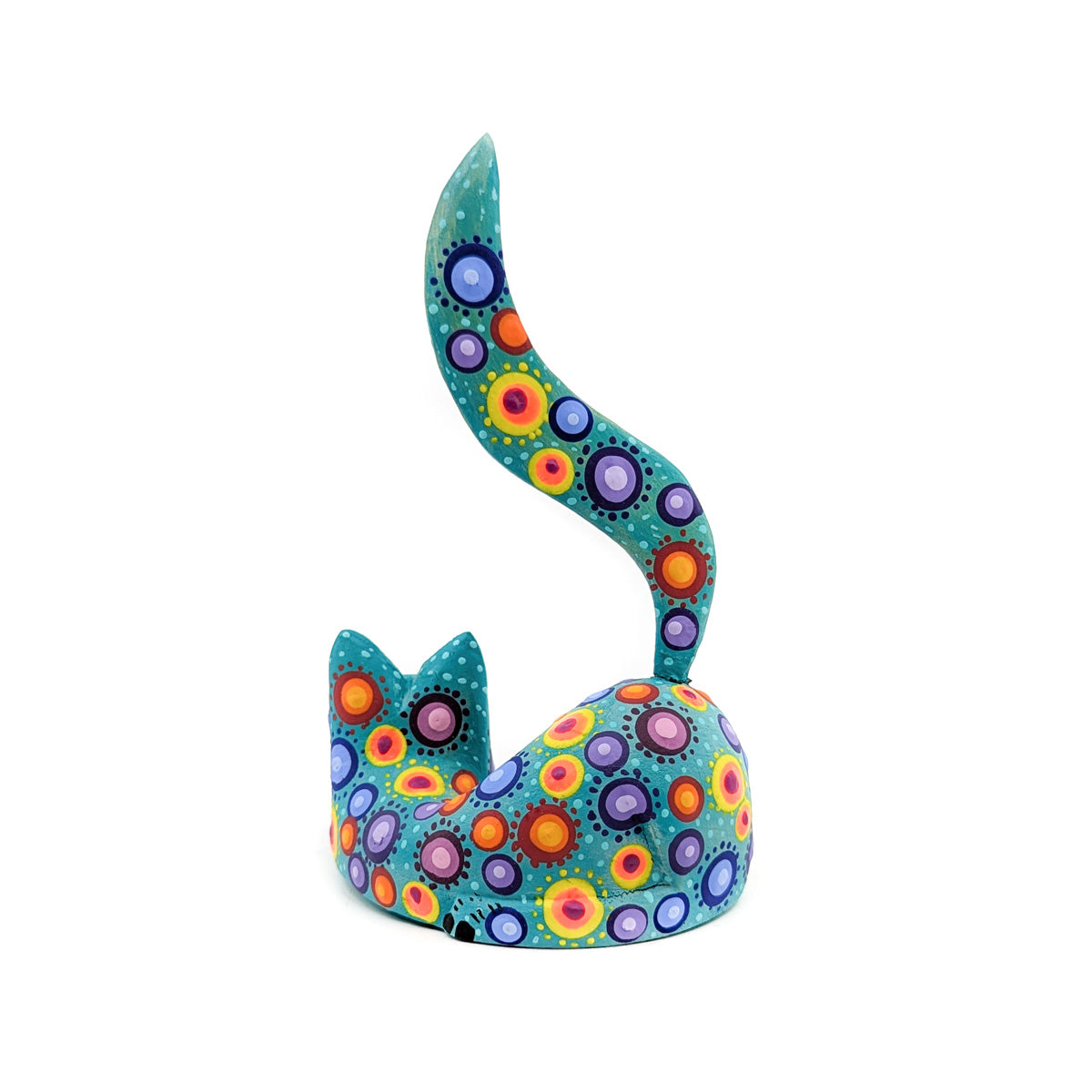 Turquoise Kitty with Polka Dots