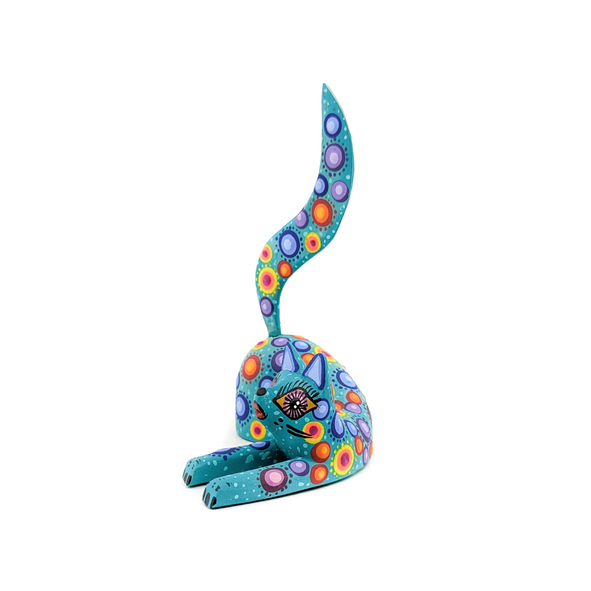 Turquoise Kitty with Polka Dots