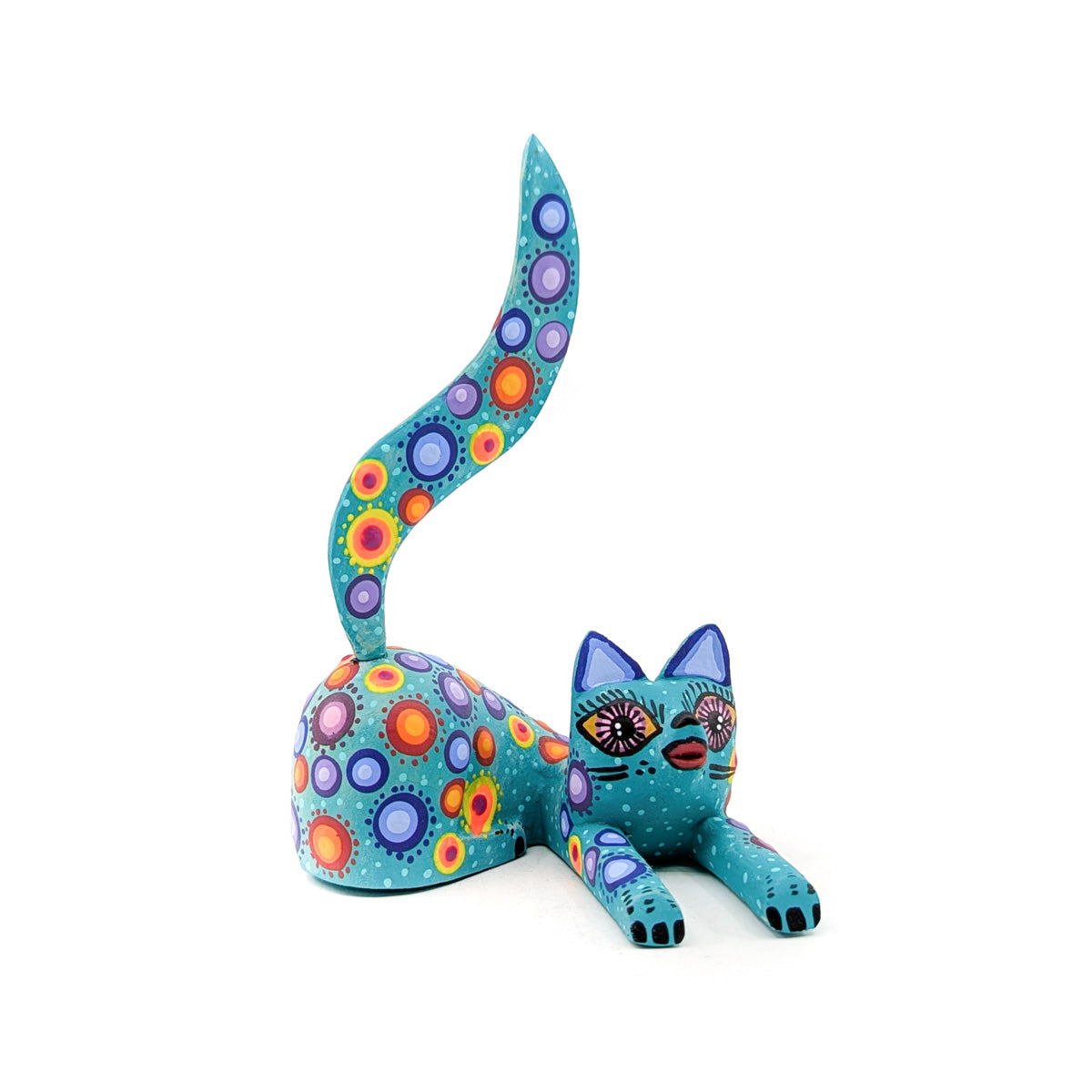 Turquoise Kitty with Polka Dots