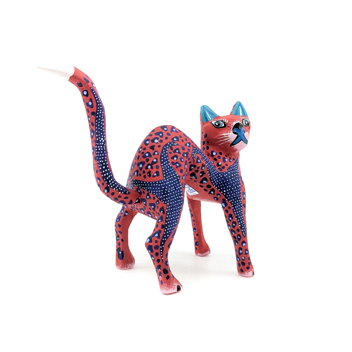 Red and Blue Arched Back Cat