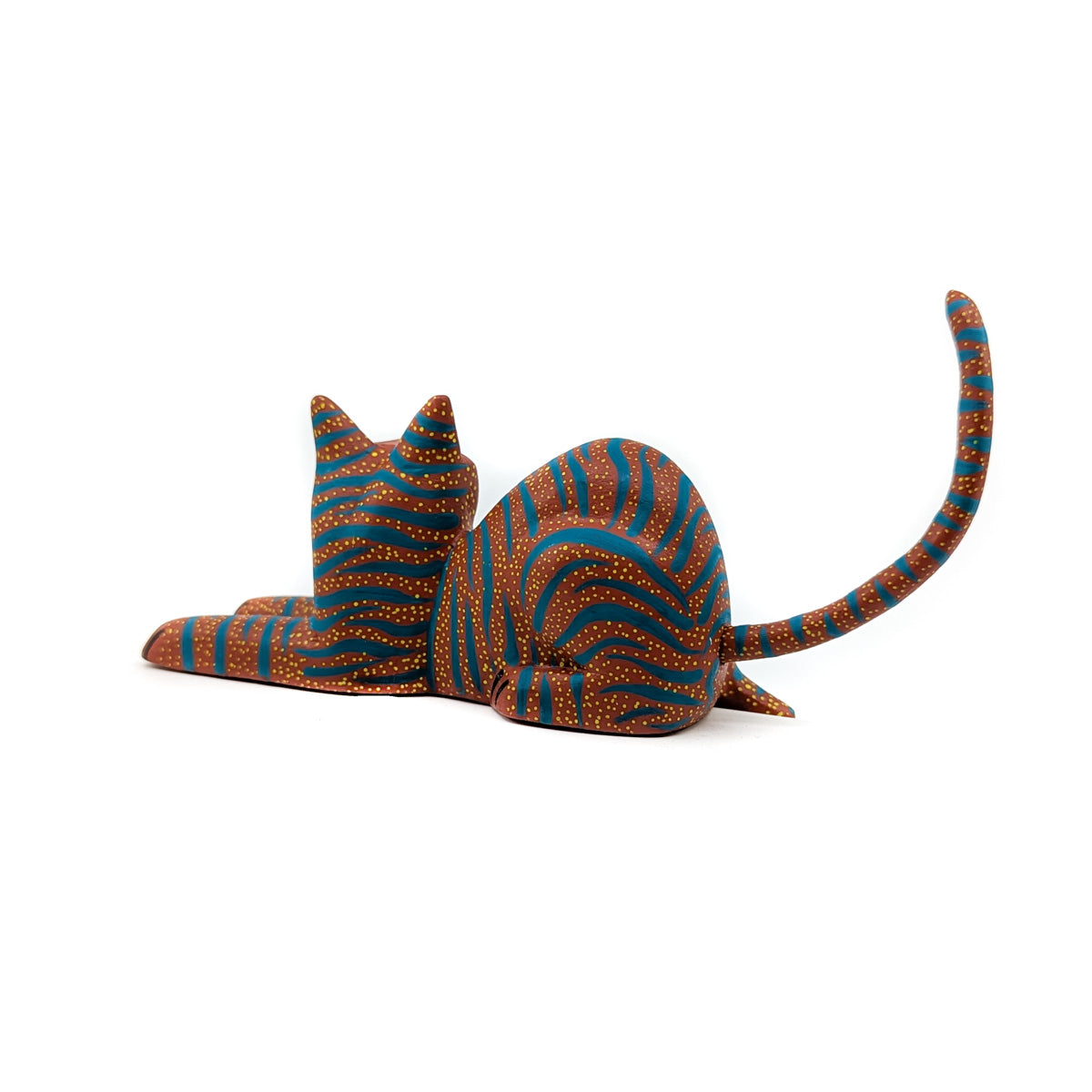 Brown Kitty with Teal Stripes
