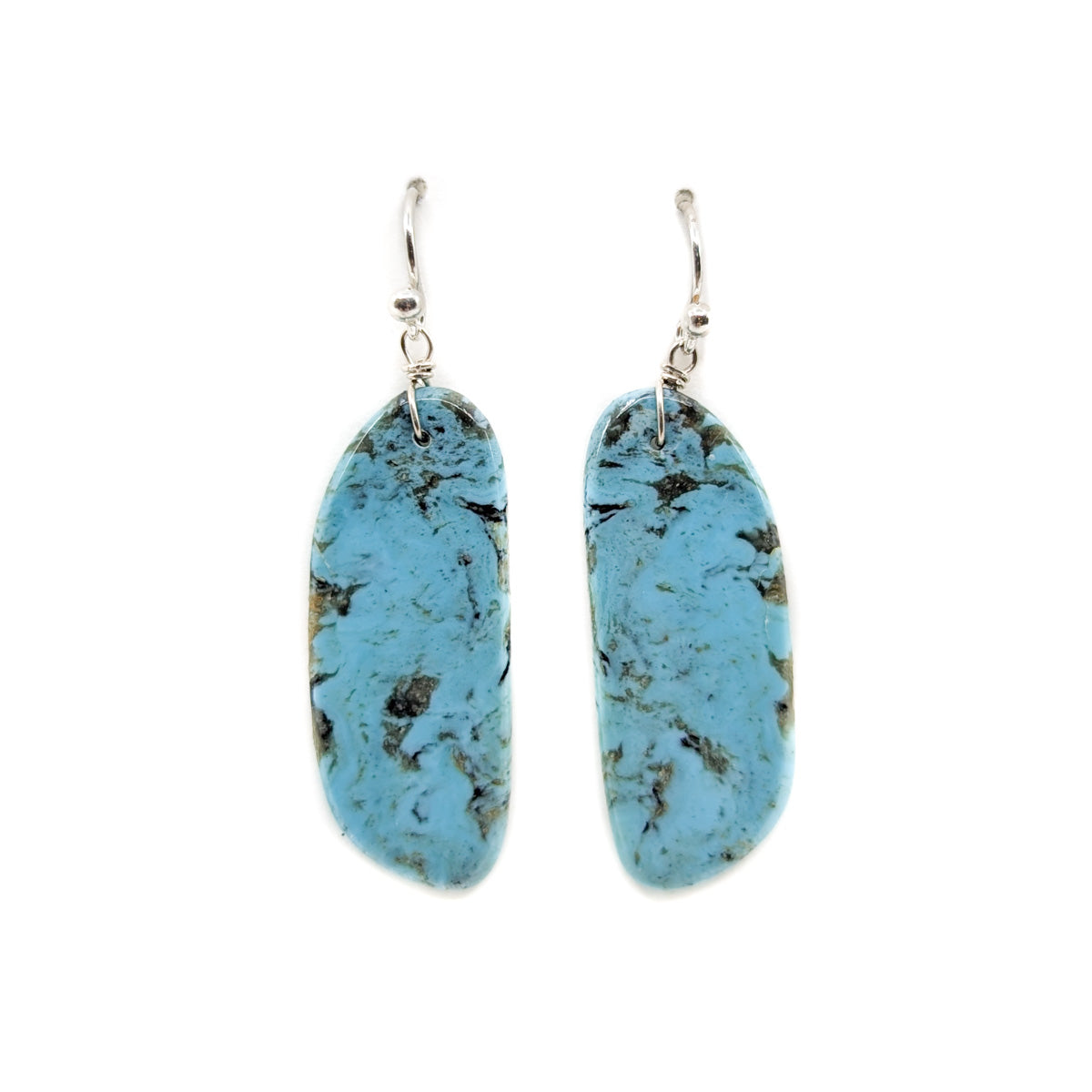Long Slab Earrings With Dark Matrix