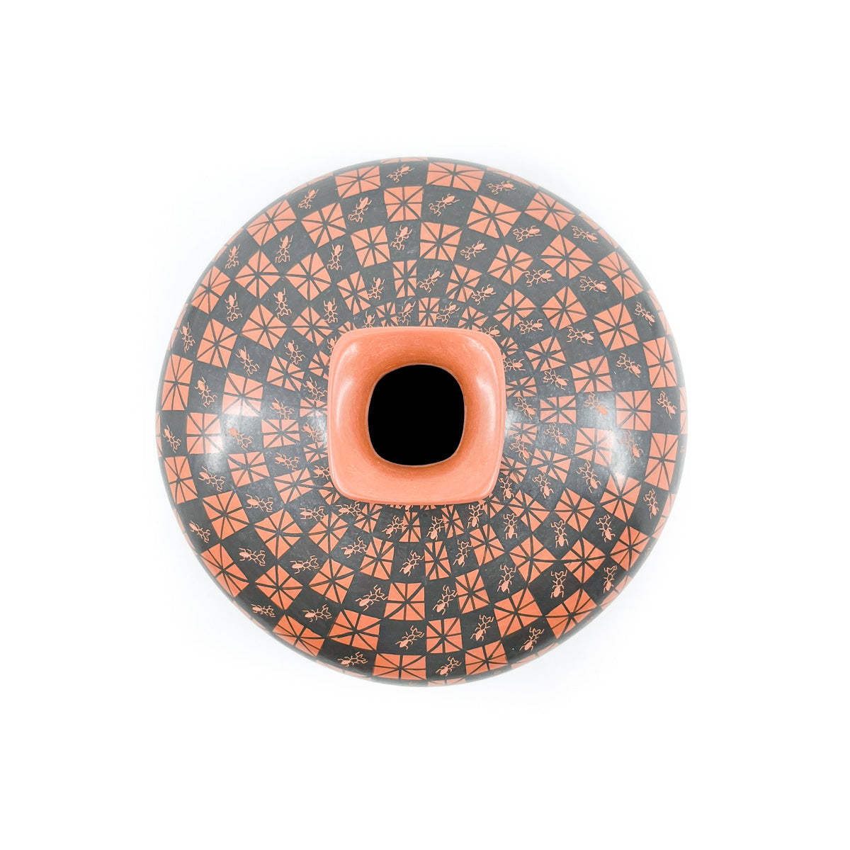 Ant Design on Checkerboard Vase