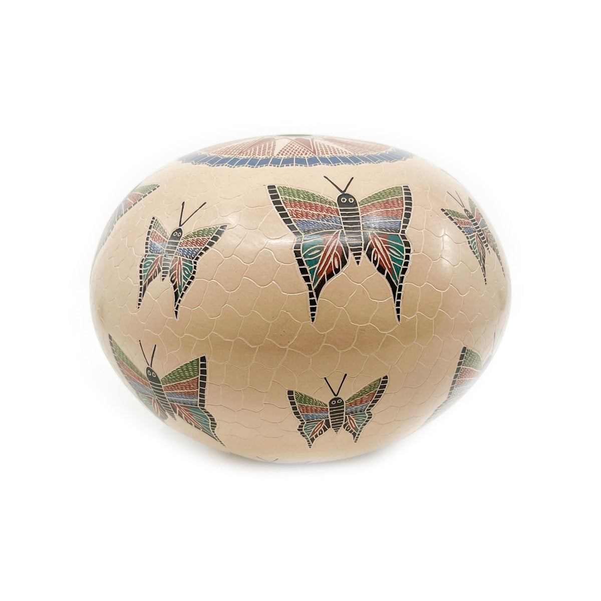 Large Round Butterfly Seed Pot with Star Opening