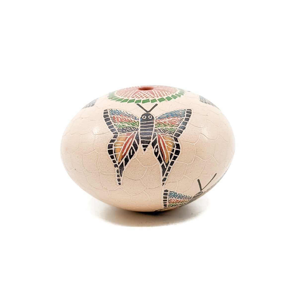 Small Seed Pot with Colorful Butterflies