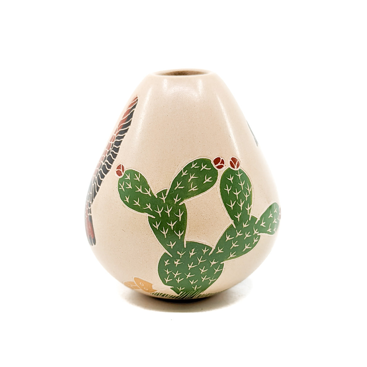 Small Seed Pot with Cacti & Birds