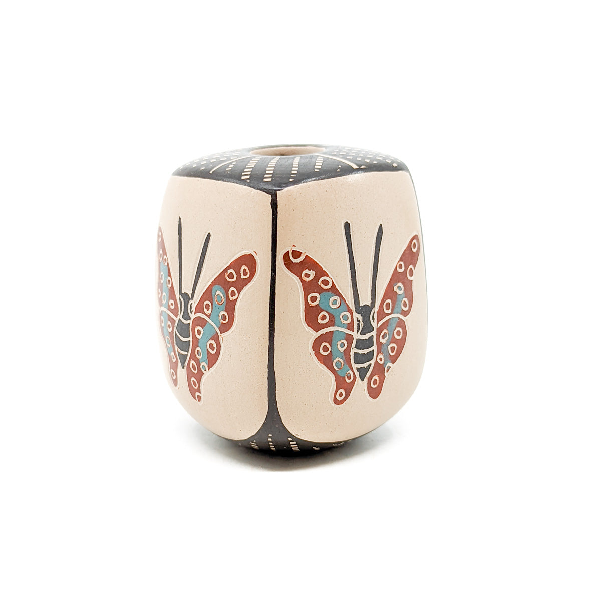 Small 4-Sided Seed Pot with Butterflies