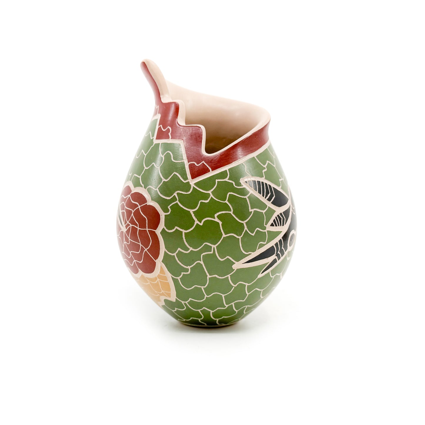 Hummingbird Pot with Stepped Opening