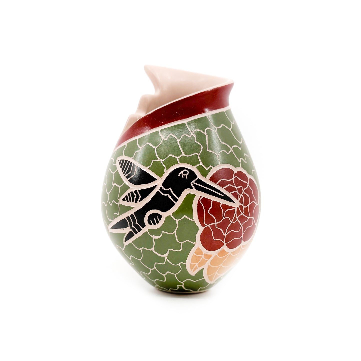 Hummingbird Pot with Stepped Opening